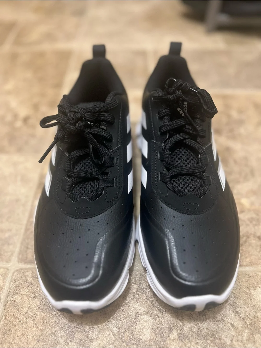 adidas men Black Sneakers with White Stripes